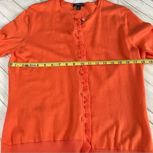 Lands End Cardigan with Ruffle Detail size Medium - Picture 4 of 6